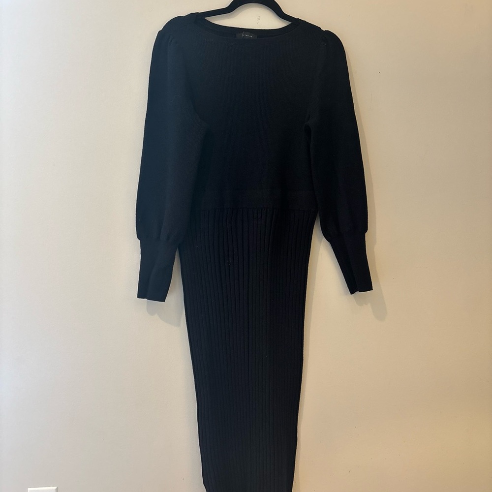 Ann Taylor Elegant Black Long Sleeve Dress